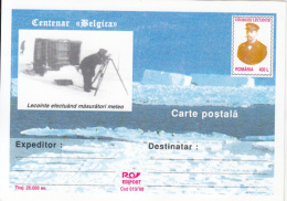 55737- BELGICA ANTARCTIC EXPEDITION, SHIP, G. LECOINTE, POSTCARD STATIONERY, 1998, ROMANIA - Expéditions Antarctiques