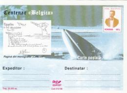 55739- BELGICA ANTARCTIC EXPEDITION, SHIP, WHALE, E. RACOVITA, POSTCARD STATIONERY, 1998, ROMANIA - Antarctic Expeditions