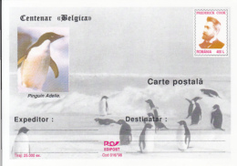 55740- BELGICA ANTARCTIC EXPEDITION, SHIP, PENGUINS, F. COOK, POSTCARD STATIONERY, 1998, ROMANIA - Spedizioni Antartiche