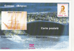 55743- BELGICA ANTARCTIC EXPEDITION, SHIP, WHALE, VAN RYSSELBERGHE, POSTCARD STATIONERY, 1998, ROMANIA - Spedizioni Antartiche