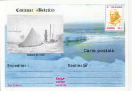 55745- BELGICA ANTARCTIC EXPEDITION, SHIP, TENT, H. JOHANSEN, POSTCARD STATIONERY, 1998, ROMANIA - Antarctische Expedities