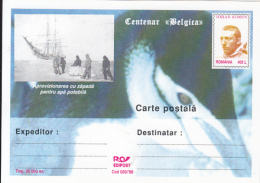 55744- BELGICA ANTARCTIC EXPEDITION, SHIP, PENGUIN, J. KOREN, POSTCARD STATIONERY, 1998, ROMANIA - Antarctische Expedities