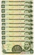 NICARAGUA 10 CENTAVOS ND (1990) P-169 UNC PREFIX A/E 10 PCS [NI463b] - Nicaragua