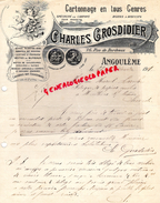 16 - ANGOULEME - BELLE LETTRE MANUSCRITE CHARLES GROSDIDIER-CARTONNERIE-CARTONNAGES-26 RUE BORDEAUX- 1917 CARTONS - Drukkerij & Papieren