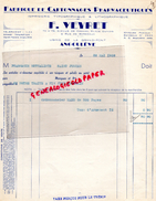 16 - ANGOULEME - FACTURE F. VEYRET -FABRIQUE CARTONNAGES PHARMACEUTIQUES-CARTONNERIE- IMPRIMERIE-USINE GRAND-FONT-1939 - Druck & Papierwaren