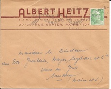 TIMBRE N° 809   - TARIF IMPRIME 6.01.49 / 30.06.57 - SEUL SUR LETTRE -  SUR ENVELOPPE ALBERT HEITZ - 1951 - Tarifs Postaux