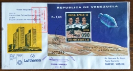 VENEZUELA Cosmos Espace, APOLLO 11, Yvert BF 16. Vol Inaugural CARACAS _FRANCFORT 3/6/1971 - Sud America