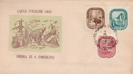 BV6782 AGRICULTURE, Boars, Bears,1955, COVER FDC ROMANIA. - FDC