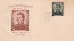 BV6785  STALIN LEADER COMMUNIST,1949, COVER FDC ROMANIA. - FDC