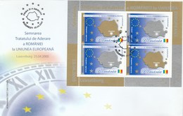 T437  ROMANIA IN THE EUROPEAN UNION COVER FDC 2005 ROMANIA. - FDC