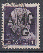 Venezia Giulia (1945) - 1 Lira, Doppia Soprastampa - Gebraucht