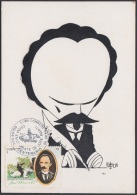 TMA-110 CUBA MAXIM CARD 1995. SANTIAGO DE CUBA. CENTENARIO DE LA MUERTE DE JOSE MARTI. CARICATURA WILSON. - Tarjetas – Máxima