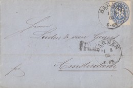 Preussen Brief EF Minr.17 K2 Barmen 1.8.66 Gel. Nach Holland - Briefe U. Dokumente