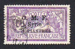 SYRIE - 1920-22 -N° 70 (Yvert) - 3 P / 60 C - Oblitéré - Très Bon état - Surcharge Sur 3 Lignes - Used Stamps