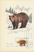Delcampe - SPAIN 1971 Max Card With Bear RARE - Bären