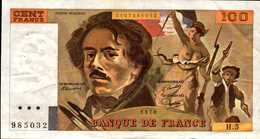 FRANCE 100 FRANCS DELACROIX De 1978   PicK 154a  F69/1d  XF/SUP - 100 F 1978-1995 ''Delacroix''