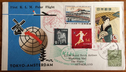 First K.L.M. Polar Flight TOKYO AMSTERDAM 1958, International Letter Writing Week - Buste