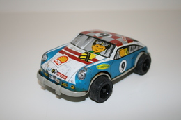 Vintage TIN TOY CAR : Mark PAYVA - 13cm - 1970s - Tin Friction Powered Porche 911 Race Car - Made In Spain - Collectors & Unusuals - All Brands