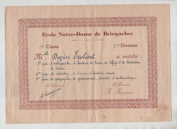 Ecole Notre Dame De Bricquebec Ecolivet Levavasseur Marguerie Années 40 - Diploma's En Schoolrapporten