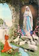 Imagerie Pieuse Visionnage En 3 D.   Vierge Marie. Lourdes. Bernadette Soubirous   10x15 Cm  Très Bon état - Dos Vierge - Godsdienst & Esoterisme