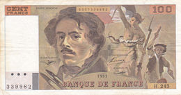 FRANCE 100 FRANCS 1993 VG-F P-154g - 100 F 1978-1995 ''Delacroix''