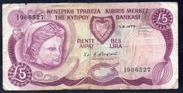 CYPRUS (GREECE) 5 POUNDS 1979 P-47 G-VG "free Shipping Via Regular Air Mail (buyer Risk) - Chypre