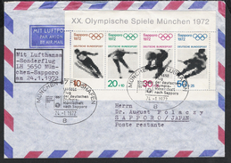 BRD 1971 Mi# 684-87 Cover Sport Olympische Spiele Olympics Sapporo 1972 München Sonderstempel Sonderflug Olympic Village - Winter 1972: Sapporo