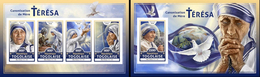 Togo 2016, Mother Teresa, 4val In BF +BF IMPERFORATED - Mother Teresa