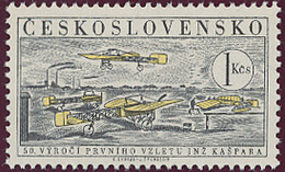 Czechoslovakia / Stamps (1959) L0044 (Air Mail Stamp): Flight 1911 - Jan Kaspar (1883-1927); Painter: Kamil Lhotak - Poste Aérienne