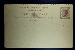 Hong Kong: Reply Card 4 Cents Surcharged On 3 Cents Not Used - Postwaardestukken