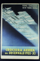 Italy:  Crociera Aerea Del Decennale 1933-XI  Postcard Unused Original - Posta Aerea