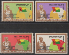 Guiné-Bissau Guinea Guinée Bissau 1973 1974 Mi. 345-348 Republic History Flags Politics Map Karte Flagge Fahne Drapeau - Francobolli
