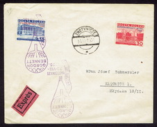 Poland 1936, Gordon Bennett Balloon Cover With Overprinted Stamps - Brieven En Documenten