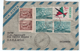 R.ARGENTINA 1963 Aeropostal Lettre (fauna, Ships, Airplane) Cover To Sofia Bulgaria - Lettres & Documents