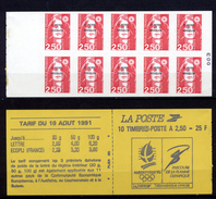 Saint Pierre & Miquelon Yv. C557 Neuf ** MNH  Carnet Type Briat 2F50 Rouge Surchargé - Booklets