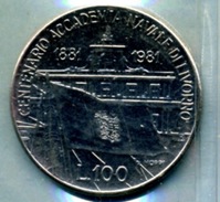 1981  100 LIRES ACADÉMIE MILITAIRE NAVALE - 100 Lire