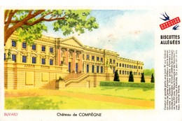 Buvard Grégoire, Biscottes Allégées. Biscottes " Aux Martinets ". Illustration : Le Château De Compiègne. - Zwieback