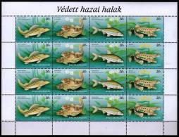 Hungary 1997. Animals / Fishes COMPLETE SHEET MNH (**) Michel: 4457-4460 Klb. - Unused Stamps