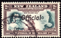 New Zealand 1940 2d Tasman Overprinted OFFICIAL Joined FF. Scott O79a. Used. - Gebraucht