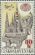 Czechoslovakia / Stamps (1967) L0056 (Air Mail Stamp): PRAGA 68 (Prague Castle, PRAGA 62); Painter: J. Lukavsky - Luchtpost