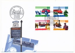 SUISSE - 5 Enveloppes FDC "150eme Anniversaire Des TRAINS SUISSES" - BERNE 1997 - Eisenbahnen