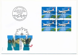 SUISSE - 2 Enveloppes FDC "50 Ans De Vols Transatlantiques SWISSAIR" - GENEVE 1997 - Vliegtuigen