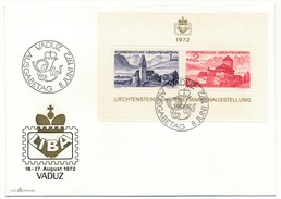 LIECHTENSTEIN - 1 Enveloppe FDC - Feuillet LIBA 1972 - Vaduz - FDC