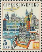 Czechoslovakia / Stamps (1967) L0062 (Air Mail Stamp): World Stamp Exhibition PRAGA 68 (Prague); Painter: J. Lukavsky - Corréo Aéreo