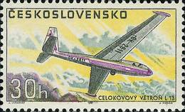 Czechoslovakia / Stamps (1967) L0063 (Air Mail Stamp): Czechosl. Aircraft (all-metal Glider L13); Painter J. Lukavsky - Luchtpost