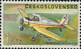 Czechoslovakia / Stamps (1967) L0066 (Air Mail Stamp): Czechosl. Aircraft (agricult. Aircraft Z37); Painter: J. Lukavsky - Luftpost