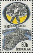 Czechoslovakia / Stamps (1969) L0072 (Air Mail Stamp): The First Men On The Moon (Apollo 11); Painter: J. Lukavsky - Luftpost