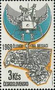 Czechoslovakia / Stamps (1969) L0073 (Air Mail Stamp): The First Men On The Moon (Apollo 11); Painter: J. Lukavsky - Luchtpost