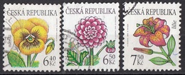 3176 Ceca 2002-2005 Fiori Flowers Viola Dalia Lilium Viaggiato Used Republika Ceska - Oblitérés