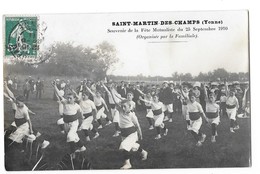 SAINT MARTIN DES CHAMPS (89) Carte Photo Fete Mutualiste 25 Septembre 1910 Gymnastes Beau Plan - Andere & Zonder Classificatie